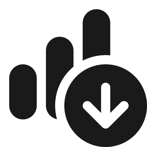 Data bar vertical arrow down 16 filled icon, filled style, from Fluent UI System Icons