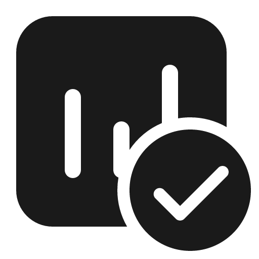 Data usage checkmark 32 filled icon, filled style, from Fluent UI System Icons