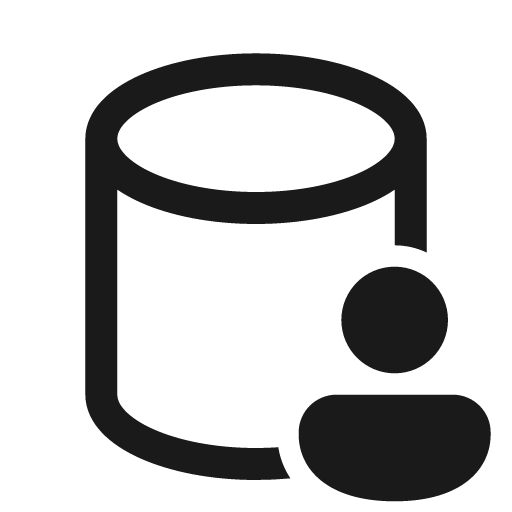 Database person 24 regular icon, solid style, from Fluent UI System Icons