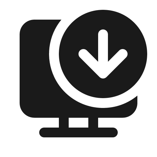 Desktop arrow down 16 filled icon, filled style, from Fluent UI System Icons