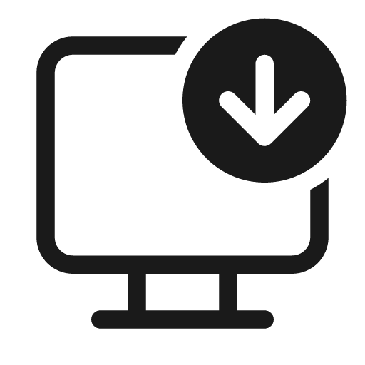 Desktop arrow down 20 regular icon, solid style, from Fluent UI System Icons