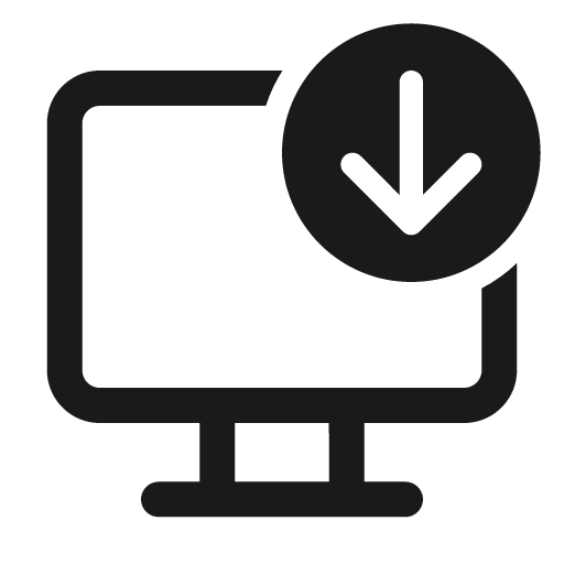 Desktop arrow down 24 regular icon, solid style, from Fluent UI System Icons