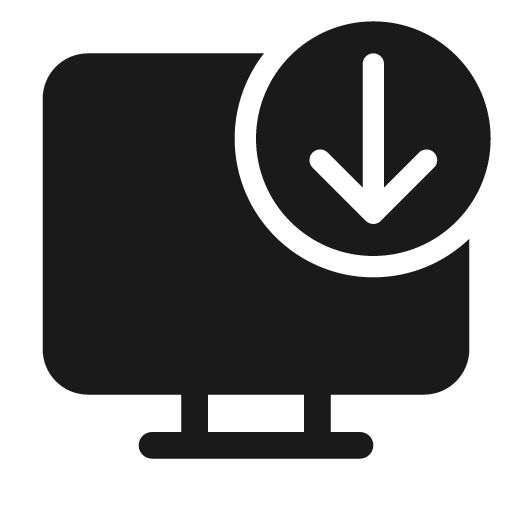 Desktop arrow down 48 filled icon, filled style, from Fluent UI System Icons