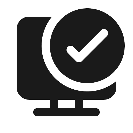 Desktop checkmark 16 filled icon, filled style, from Fluent UI System Icons