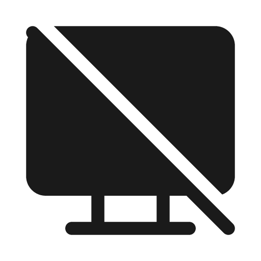 Desktop off 20 filled icon, filled style, from Fluent UI System Icons