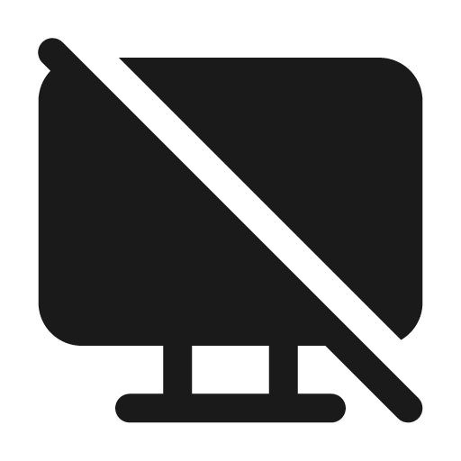 Desktop off 24 filled icon, filled style, from Fluent UI System Icons