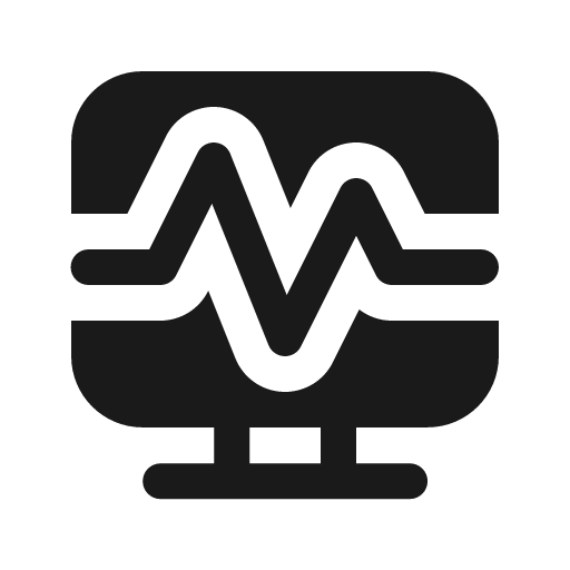 Desktop pulse 16 filled icon, filled style, from Fluent UI System Icons