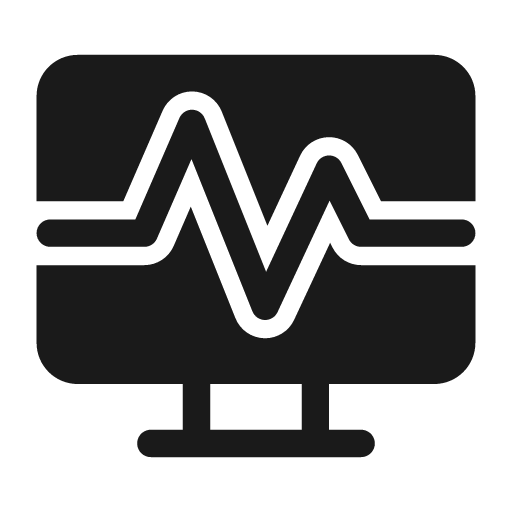 Desktop pulse 28 filled icon, filled style, from Fluent UI System Icons