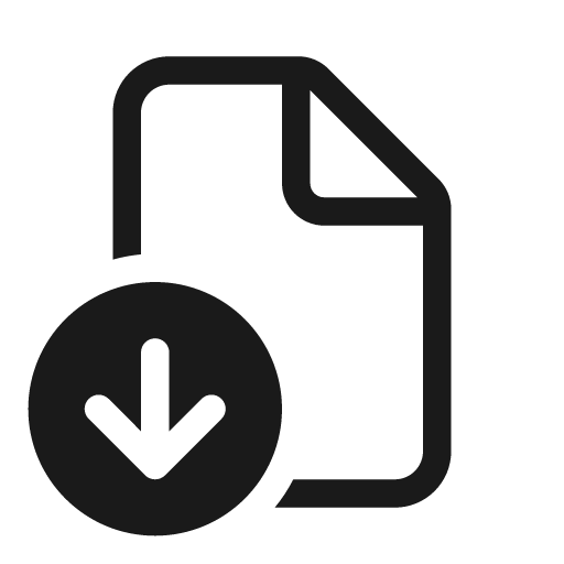 Document arrow down 20 regular icon, solid style, from Fluent UI System Icons