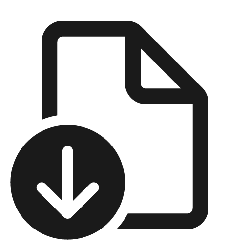 Document arrow down 24 regular icon, solid style, from Fluent UI System Icons