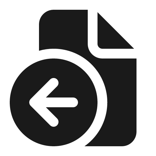Document arrow left 16 filled icon, filled style, from Fluent UI System Icons