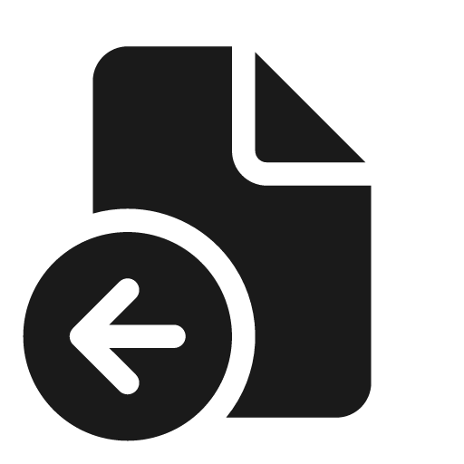 Document arrow left 20 filled icon, filled style, from Fluent UI System Icons