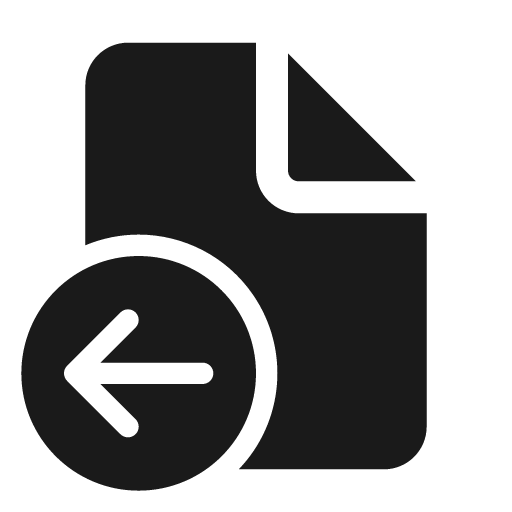 Document arrow left 24 filled icon, filled style, from Fluent UI System Icons