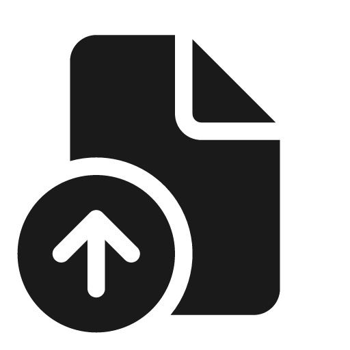 Document arrow up 20 filled icon, filled style, from Fluent UI System Icons