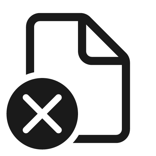 Document dismiss 48 regular icon, solid style, from Fluent UI System Icons