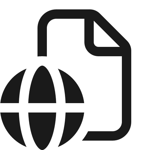 Document globe 16 regular icon, solid style, from Fluent UI System Icons