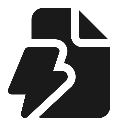 Document lightning 16 filled icon, filled style, from Fluent UI System Icons