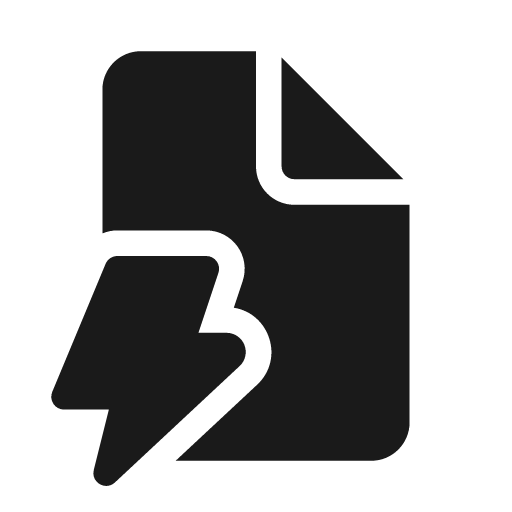 Document lightning 20 filled icon, filled style, from Fluent UI System Icons