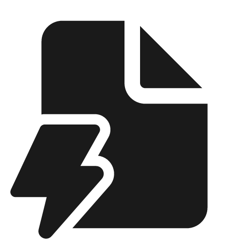 Document lightning 24 filled icon, filled style, from Fluent UI System Icons