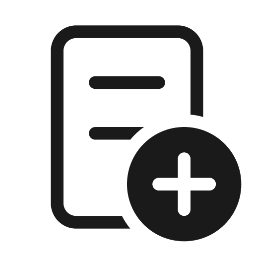 Document one page add 20 regular icon, solid style, from Fluent UI System Icons