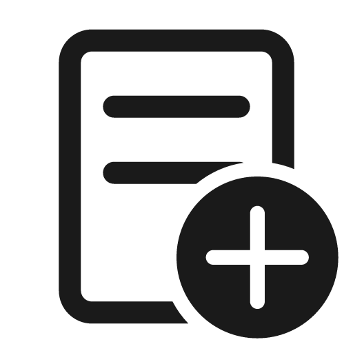 Document one page add 24 regular icon, solid style, from Fluent UI System Icons