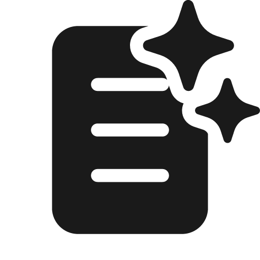 Document one page sparkle 20 filled icon, filled style, from Fluent UI System Icons