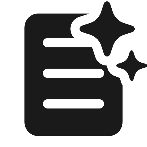 Document one page sparkle 24 filled icon, filled style, from Fluent UI System Icons