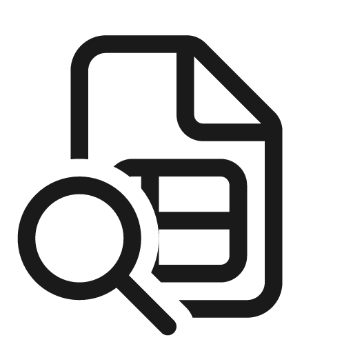 Document table search 20 regular icon, solid style, from Fluent UI System Icons