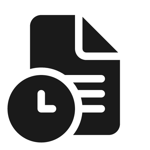 Document text clock 20 filled icon, filled style, from Fluent UI System Icons