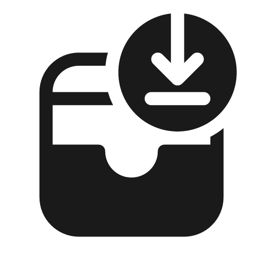 Drawer arrow download 20 filled icon, filled style, from Fluent UI System Icons