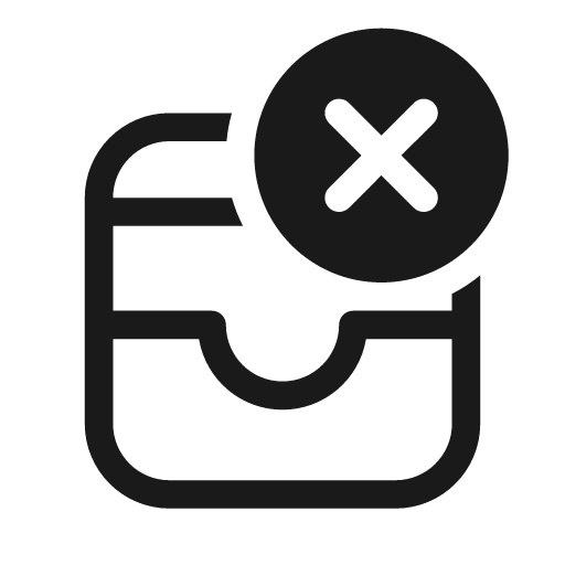 Drawer dismiss 20 regular icon, solid style, from Fluent UI System Icons