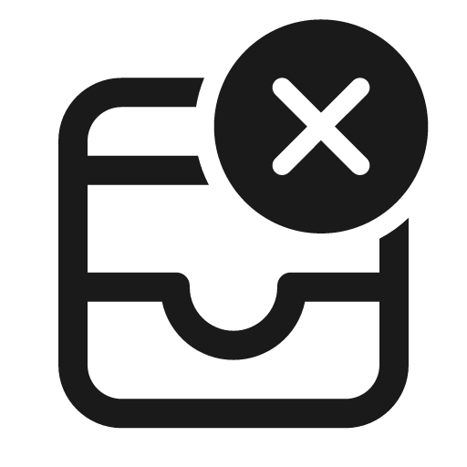 Drawer dismiss 24 regular icon, solid style, from Fluent UI System Icons