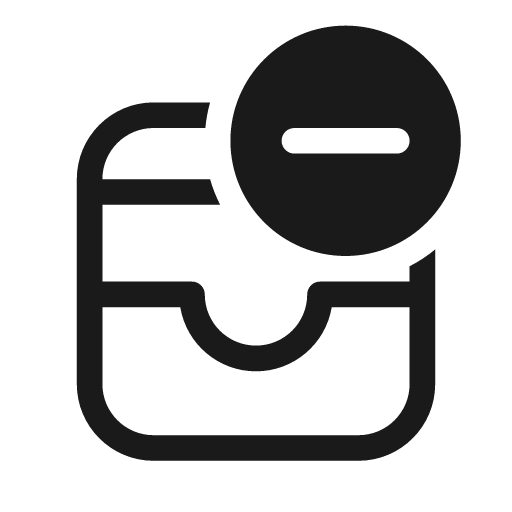 Drawer subtract 20 regular icon, solid style, from Fluent UI System Icons