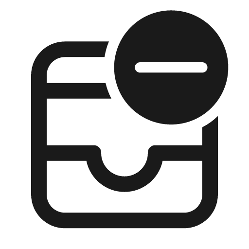 Drawer subtract 24 regular icon, solid style, from Fluent UI System Icons