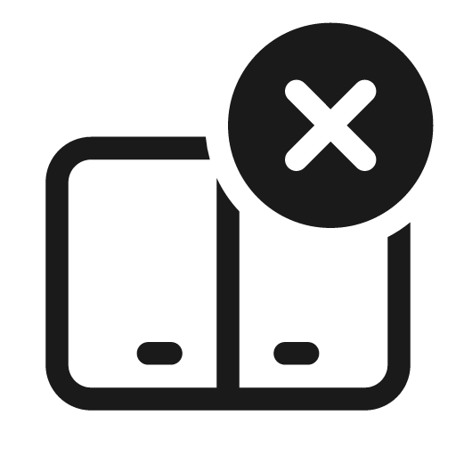 Dual screen dismiss 20 regular icon, solid style, from Fluent UI System Icons