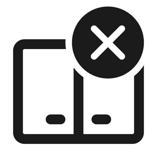 Dual screen dismiss 24 regular icon, solid style, from Fluent UI System Icons