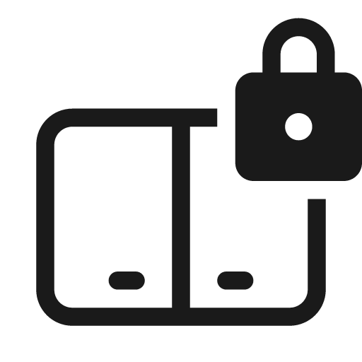Dual screen lock 20 regular icon, solid style, from Fluent UI System Icons