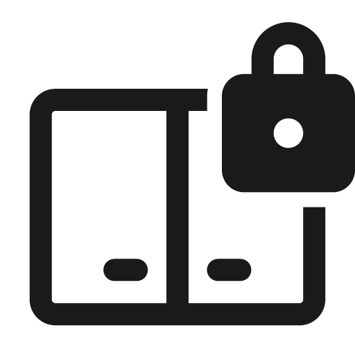 Dual screen lock 24 regular icon, solid style, from Fluent UI System Icons