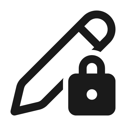 Edit lock 24 regular icon, solid style, from Fluent UI System Icons