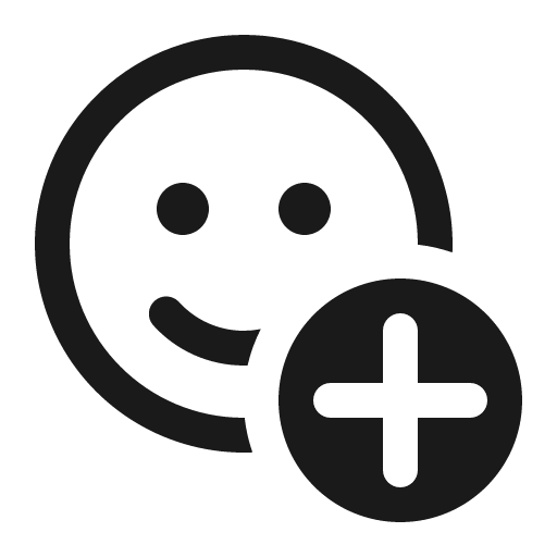 Emoji add 16 regular icon, solid style, from Fluent UI System Icons