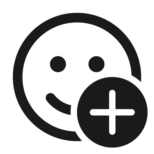 Emoji add 24 regular icon, solid style, from Fluent UI System Icons