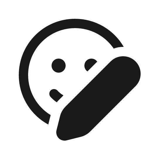 Emoji edit 16 regular icon, solid style, from Fluent UI System Icons