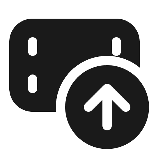 Filmstrip arrow up 16 filled icon, filled style, from Fluent UI System Icons