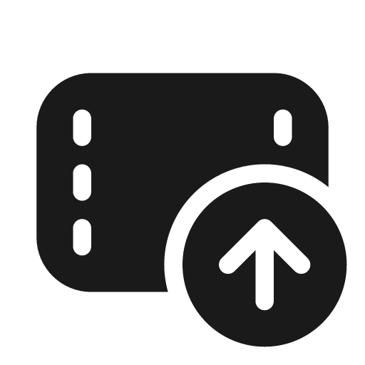 Filmstrip arrow up 20 filled icon, filled style, from Fluent UI System Icons