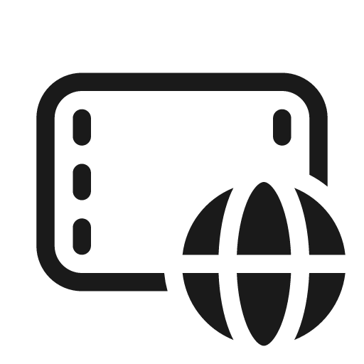 Filmstrip globe 20 regular icon, solid style, from Fluent UI System Icons