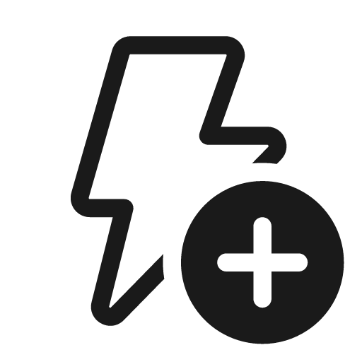 Flash add 20 regular icon, solid style, from Fluent UI System Icons