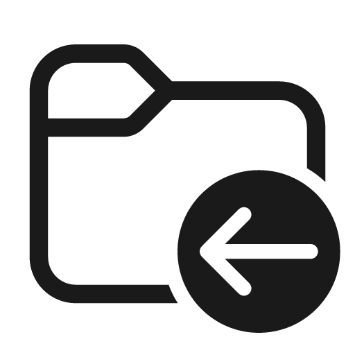 Folder arrow left 48 regular icon, solid style, from Fluent UI System Icons