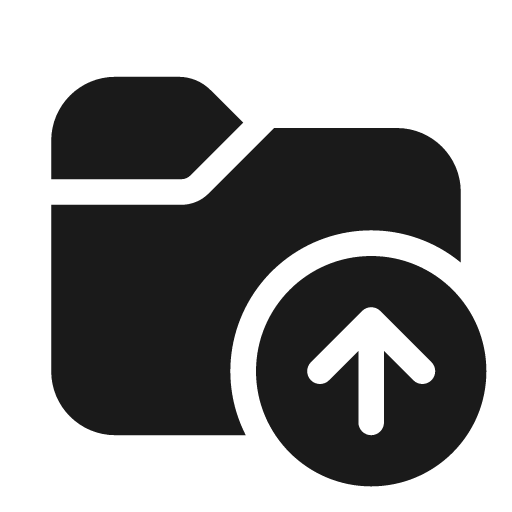 Folder arrow up 20 filled icon, filled style, from Fluent UI System Icons