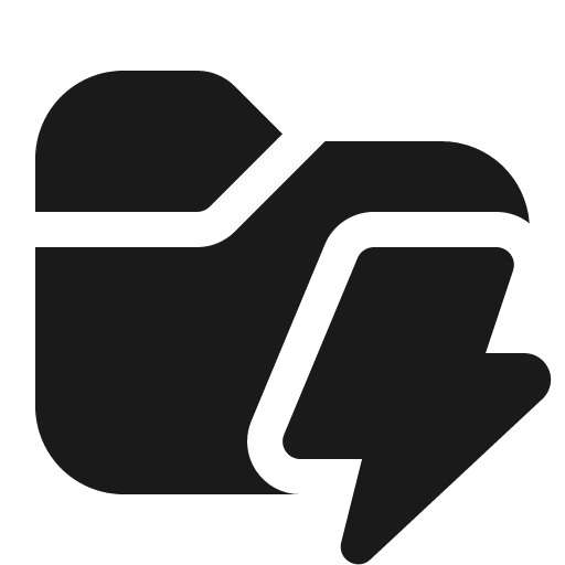 Folder lightning 16 filled icon, filled style, from Fluent UI System Icons