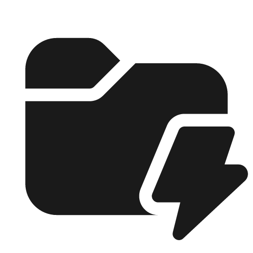 Folder lightning 20 filled icon, filled style, from Fluent UI System Icons